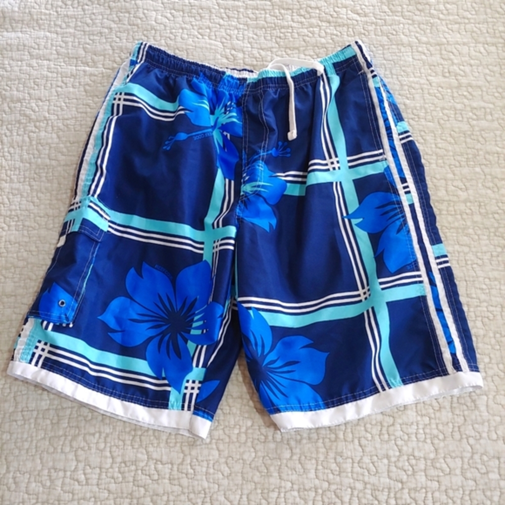 PT Sportswear Reef Code Swim Shorts, Men's Size XL, Blue/White